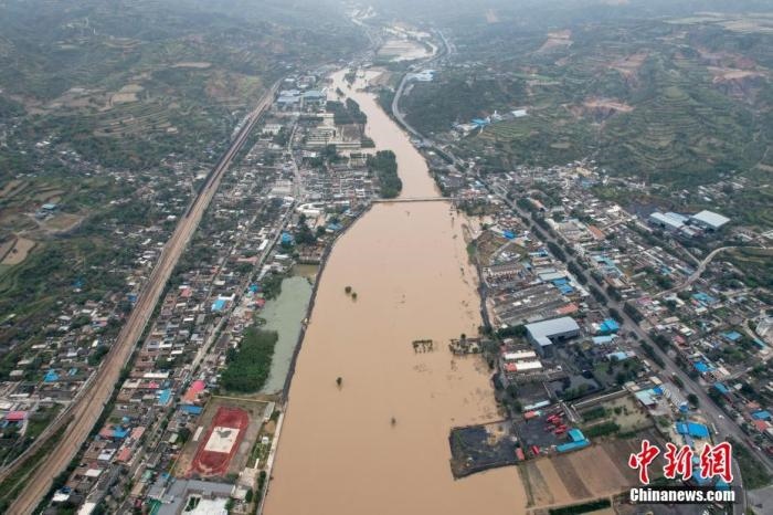 10月10日，山西省介休市義棠鎮(zhèn)，汾河水位上漲。 <a target='_blank' href='http://www.chinanews.com/'>中新社</a>記者 韋亮 攝