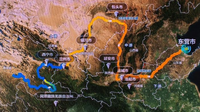 △黃河發(fā)源于青藏高原，呈“幾”字形流經(jīng)青海、四川、甘肅、寧夏、內(nèi)蒙古、山西、陜西、河南、山東9省區(qū)，全長5464公里。(資料圖)