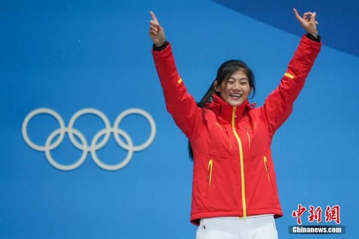 劉佳宇在平昌獲得銀牌。<a target='_blank' href='/'>中新社</a>記者 崔楠 攝