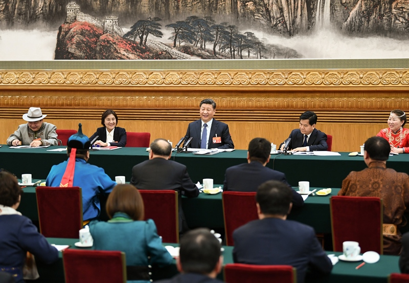 2019年3月5日，習(xí)近平總書記參加十三屆全國人大二次會議內(nèi)蒙古代表團的審議。