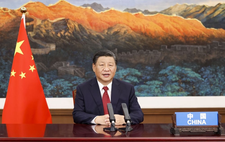 2021年9月21日，國家主席習近平在北京以視頻方式出席第七十六屆聯合國大會一般性辯論并發(fā)表題為《堅定信心 共克時艱 共建更加美好的世界》的重要講話。