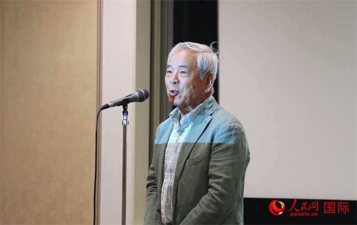 展覽名譽(yù)顧問、日本前文化廳長官青柳正規(guī)致辭。（人民網(wǎng) 許可攝）