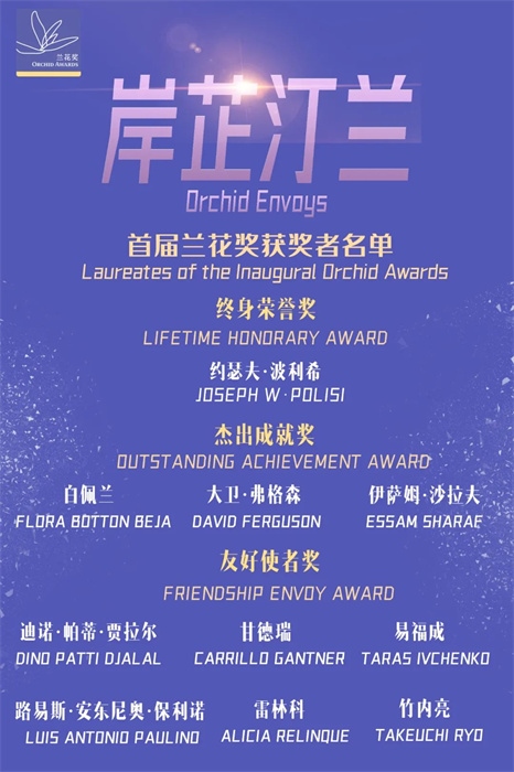 首屆蘭花獎獲獎者名單。 巴西圣保羅州立大學孔子學院供圖。（來源：人民畫報）