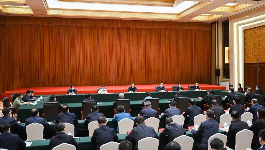  2023年6月8日上午，習(xí)近平在呼和浩特聽(tīng)取內(nèi)蒙古自治區(qū)黨委和政府工作匯報(bào)并發(fā)表重要講話。