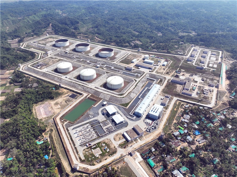 孟加拉國首個海陸一體化超大型石油儲運工程——單點系泊及雙線管道工程。中石油管道局供圖。