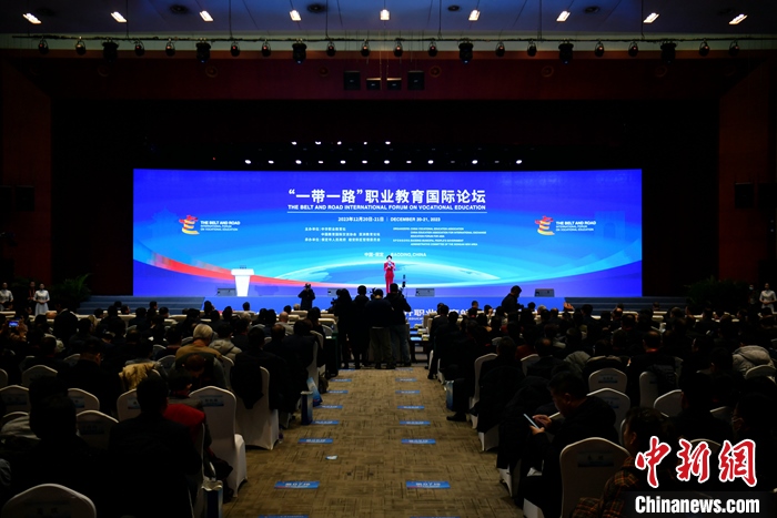 圖為 “一帶一路”職業(yè)教育國際論壇現(xiàn)場。 中新社記者 韓冰 攝
