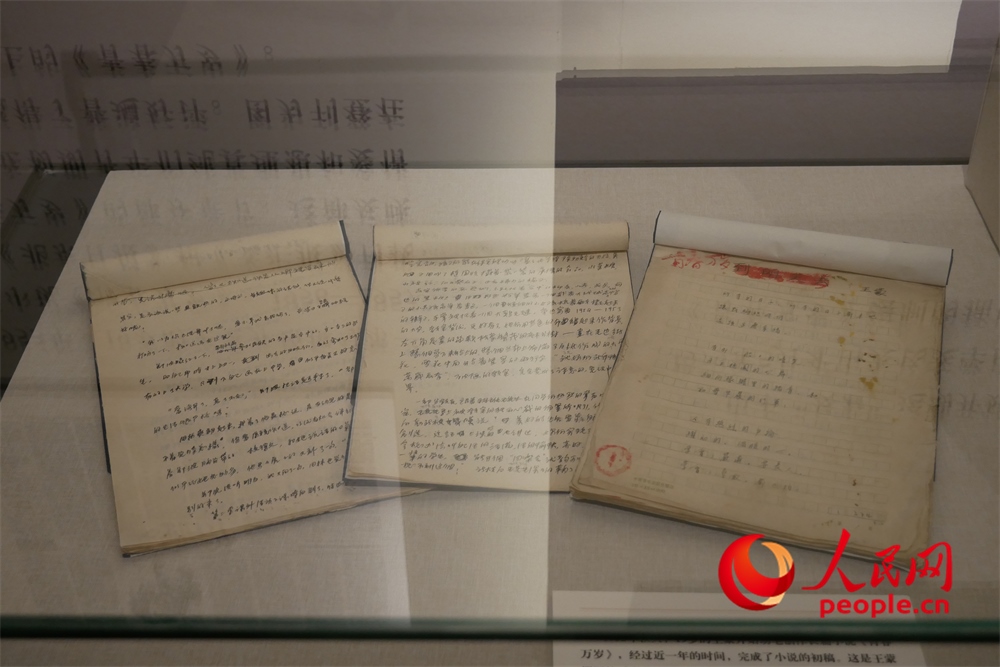 《青春萬(wàn)歲》手稿。人民網(wǎng)記者 韋衍行攝
