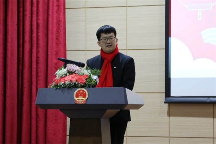 中國駐阿爾及利亞大使李健致辭。中國駐阿爾及利亞大使館供圖