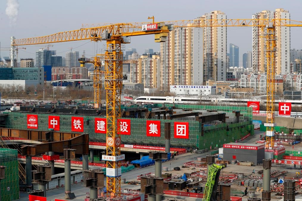 2月2日，北京城市副中心站綜合交通樞紐工程建設(shè)現(xiàn)場(chǎng)。新華社記者 李木子 攝