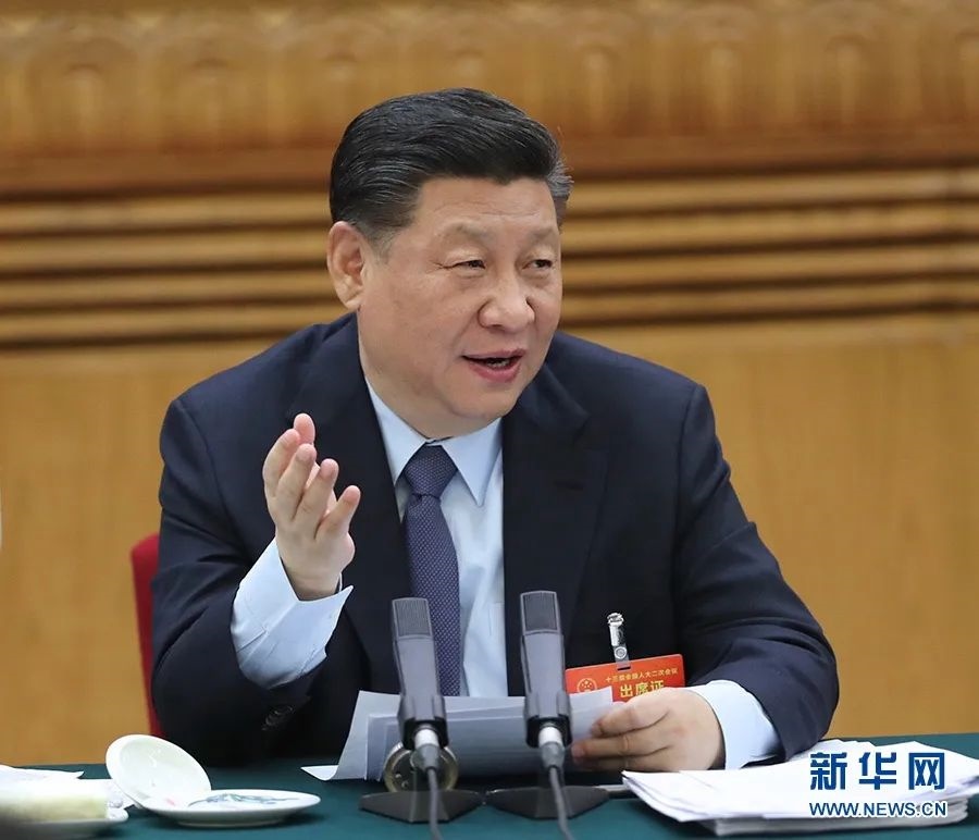 2019年3月7日，習(xí)近平參加十三屆全國人大二次會議甘肅代表團的審議。新華社記者 鞠鵬 攝