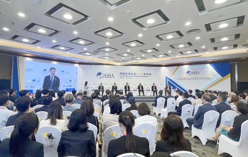 博鰲亞洲論壇2024年年會(huì)“‘創(chuàng)新、綠色、數(shù)智、融合’引領(lǐng)高質(zhì)量發(fā)展”分論壇。人民網(wǎng)記者 喬雪峰攝