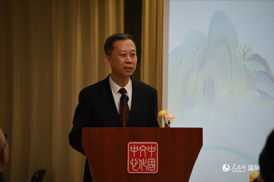 中國駐瑞典大使崔愛民致辭。人民網(wǎng)記者 殷淼攝