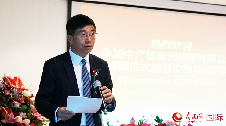 國家電網(wǎng)公司非洲辦事處主任汪文安致辭。人民網(wǎng) 劉暢攝
