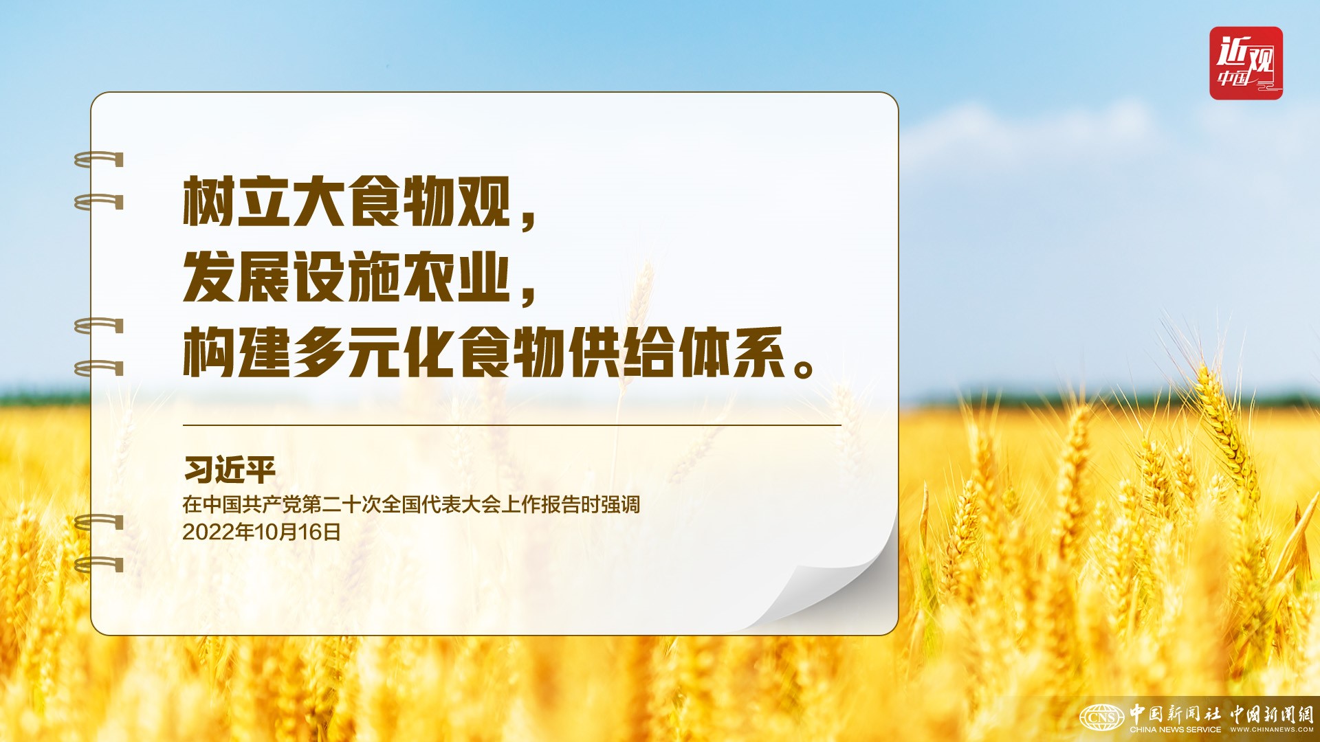 習(xí)近平：樹立大食物觀，構(gòu)建多元化食物供給體系