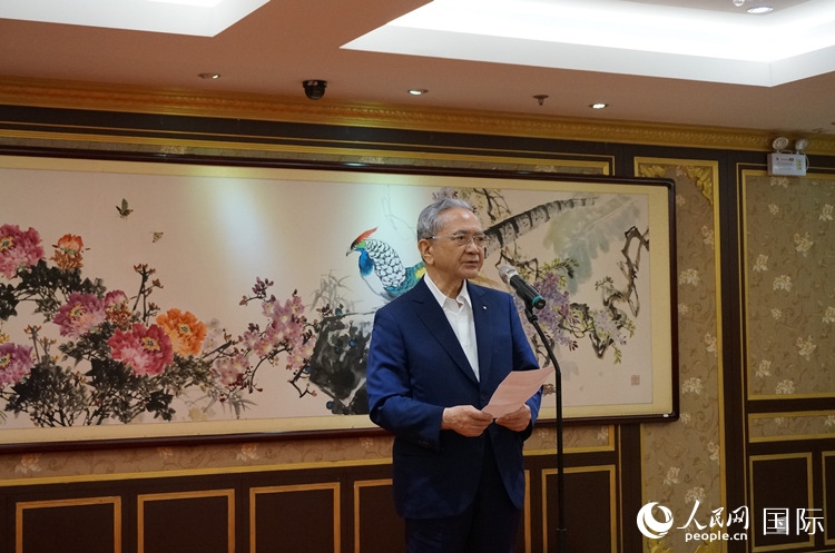 創(chuàng)價(jià)學(xué)會(huì)會(huì)長原田稔致辭。