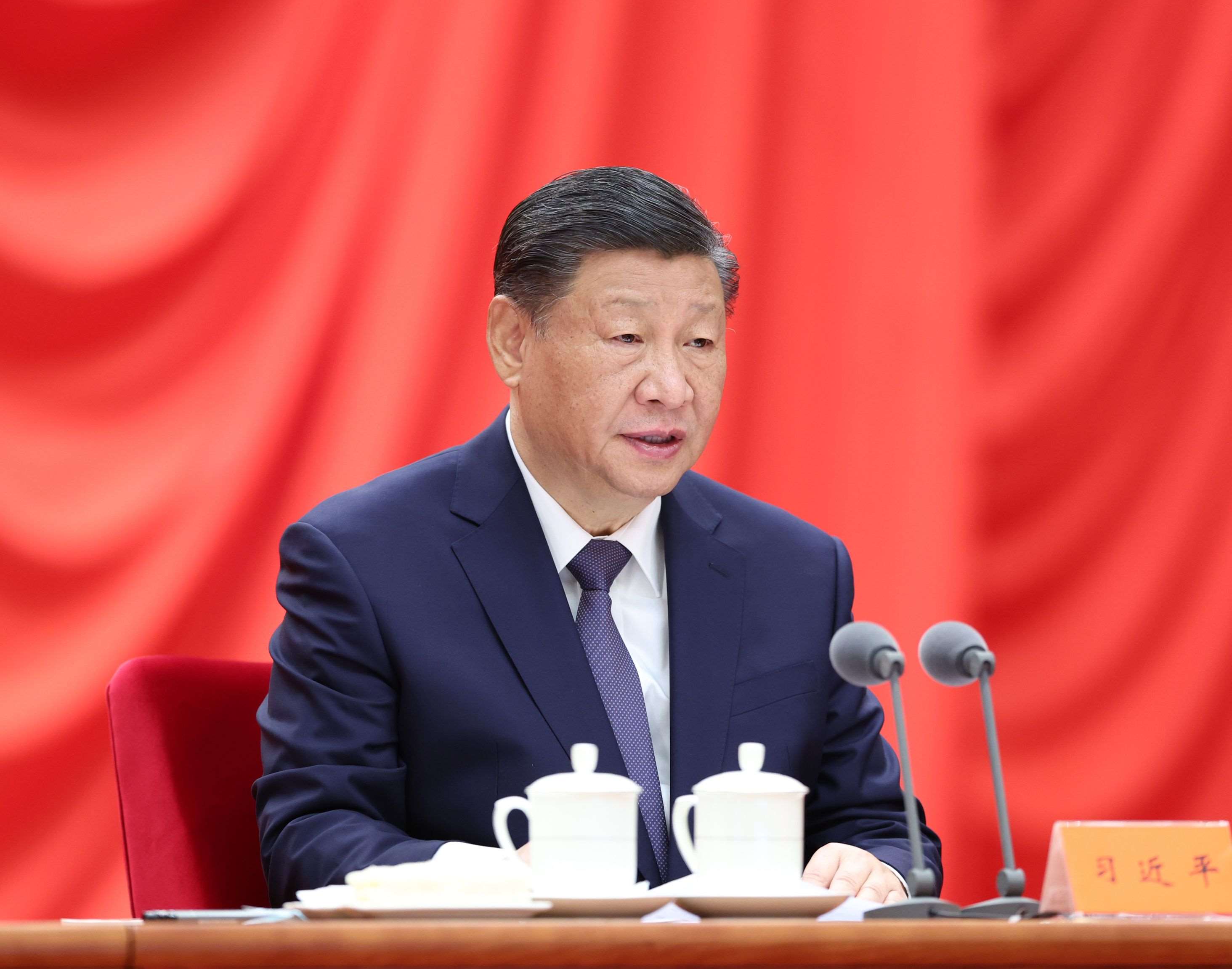△ 2024年1月8日，習(xí)近平總書記在中國共產(chǎn)黨第二十屆中央紀(jì)律檢查委員會第三次全體會議上發(fā)表重要講話。