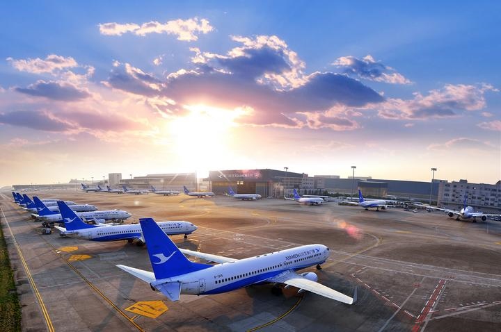 這是如今廈門航空的機(jī)隊照片。（廈門航空有限公司供圖）