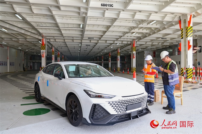 工人正在進(jìn)行卸車(chē)作業(yè)。人民網(wǎng)記者 任皓宇攝