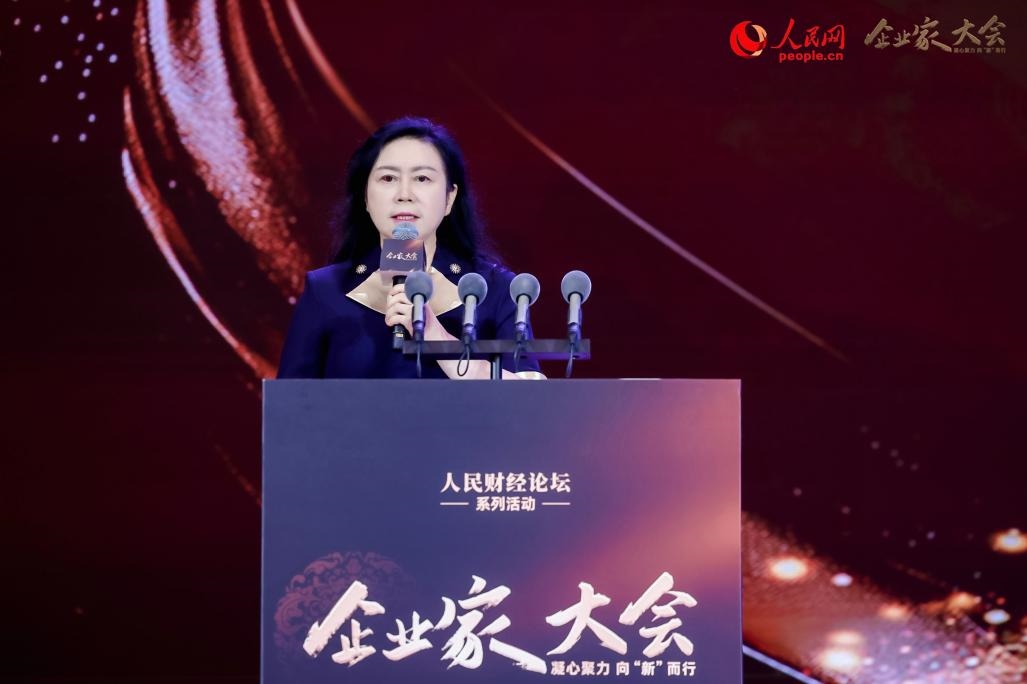 新大陸科技集團CEO王晶。人民網(wǎng)記者 王紹紹攝