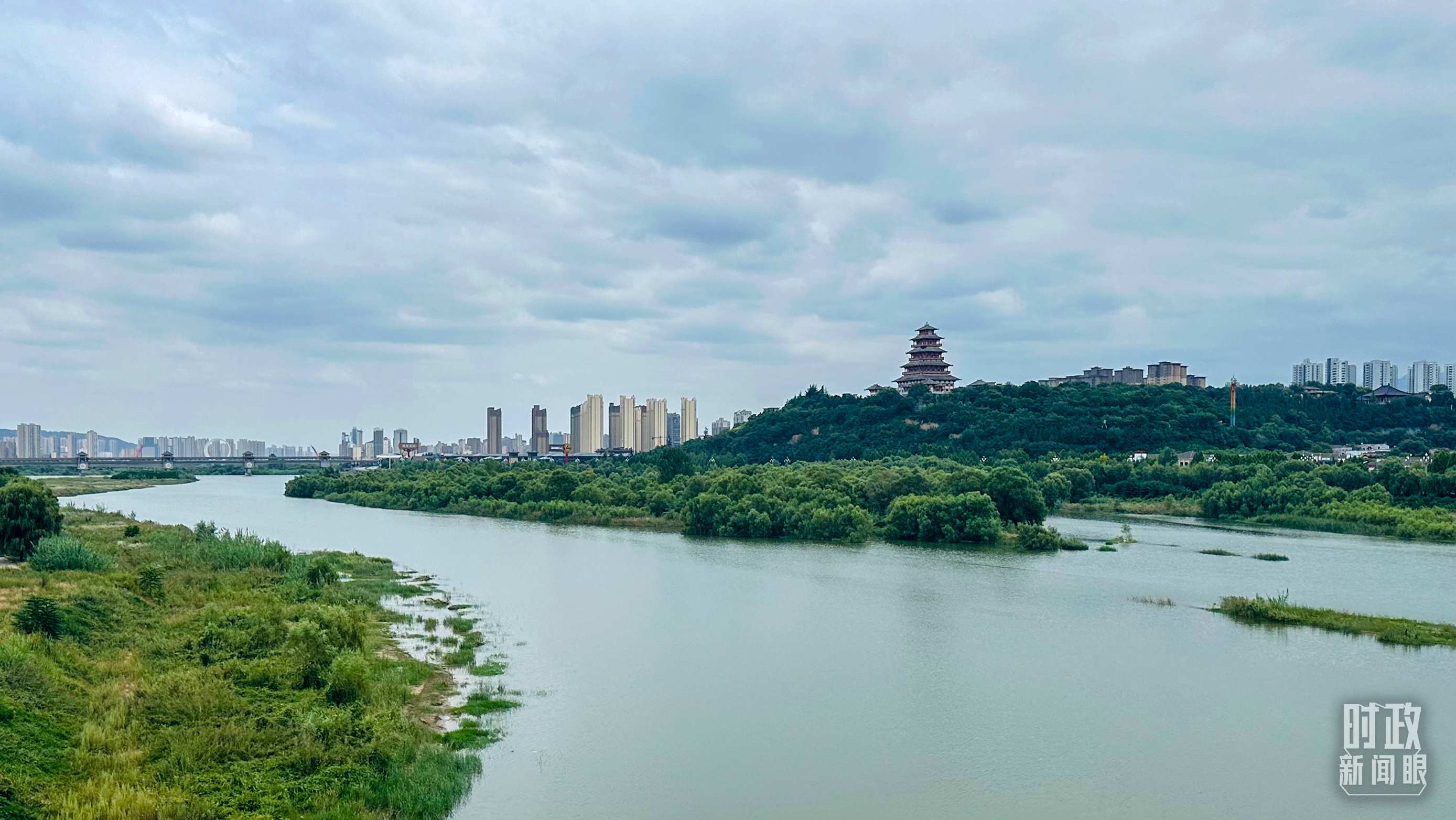 △ 渭河。（總臺(tái)央視記者范一鳴拍攝）