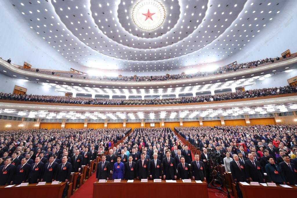 2024年3月5日，第十四屆全國人民代表大會第二次會議在北京人民大會堂開幕。新華社記者 黃敬文 攝