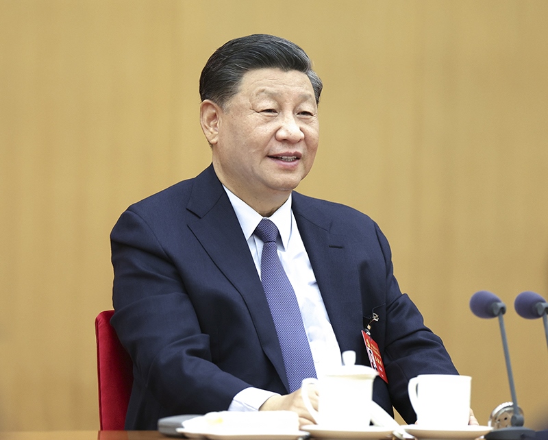 2022年10月17日，習近平同志參加黨的二十大廣西代表團討論。