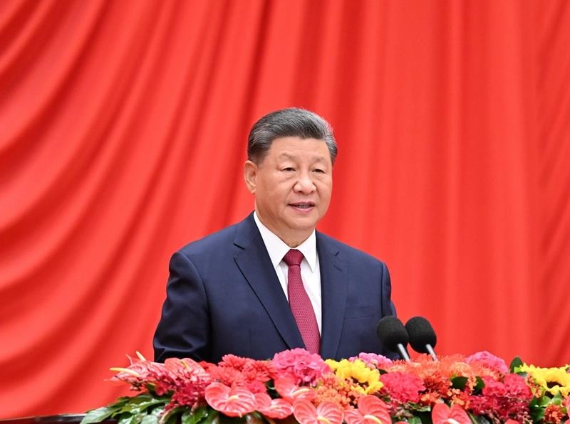 △2024年9月30日，慶祝中華人民共和國(guó)成立75周年招待會(huì)在北京人民大會(huì)堂隆重舉行。習(xí)近平總書(shū)記出席招待會(huì)并發(fā)表重要講話。