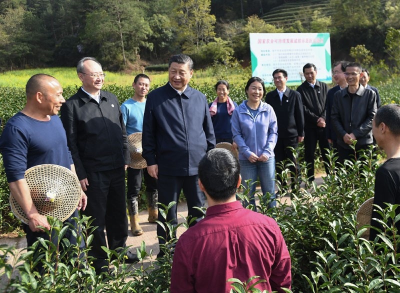 2021年3月22日，習(xí)近平總書記在福建南平武夷山市星村鎮(zhèn)燕子窠生態(tài)茶園，同科技特派員、茶農(nóng)親切交流，了解當(dāng)?shù)夭璁a(chǎn)業(yè)發(fā)展情況。
