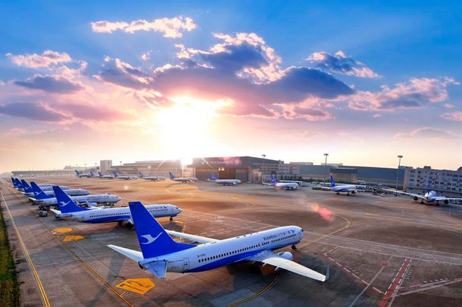 這是如今廈門航空的機隊照片。（廈門航空有限公司供圖）