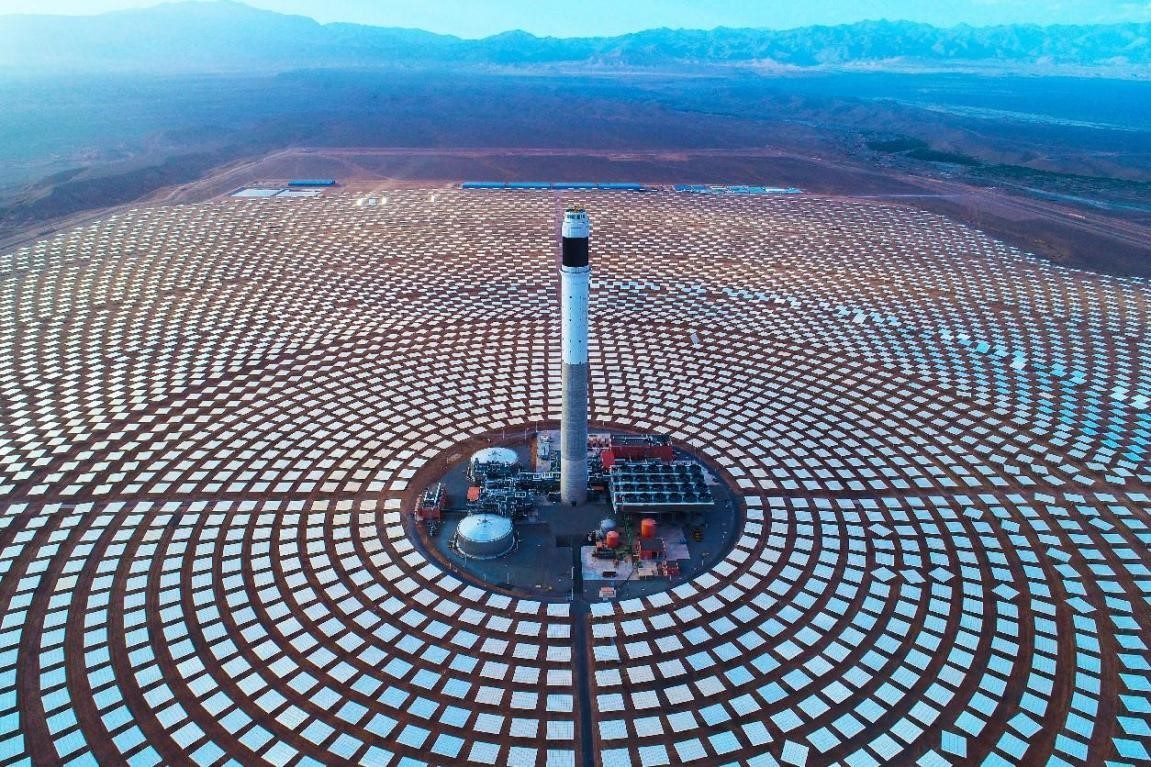 努奧三期光熱電站一景。山東電建三公司供圖