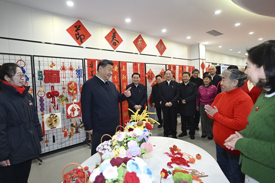 2025年1月23日，習近平總書記在沈陽大東區(qū)長安街道長安小區(qū)社區(qū)黨群服務中心考察。